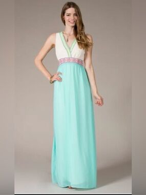 Flying Tomato Boho Maxi Dress Sleeveless V-Neck Mint Cream